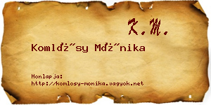 Komlósy Mónika névjegykártya